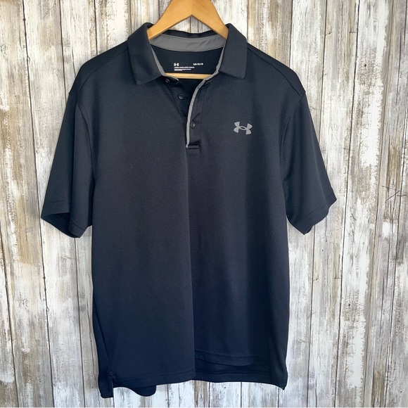 Under Armor Black Graphite Men’s Tech Polo Large - Picture 2 of 5
